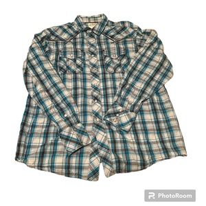 Ariat Western Shirt Men's Large Retro Fit Long Sleeve